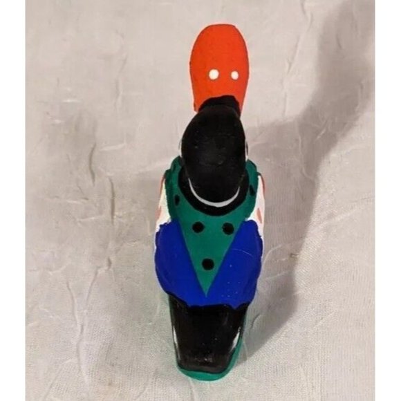 Handpainted Duck Wooden Carving Folk Art Decoy Miniature Colorful Figure Tiny - Picture 9 of 14